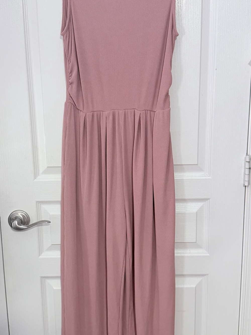 Sleeveless Dusty Rose Maxi Dress with Gathered Waist